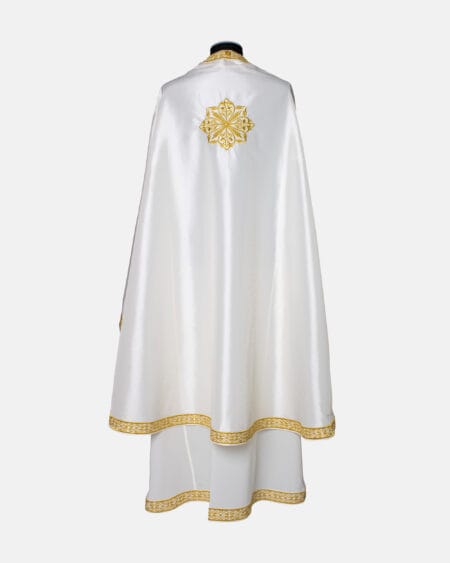 Πίσω όψη ιερατικής στολής από ζαχαρί ταφτά με χρυσοκέντητα βυζαντινά ποικίλματα