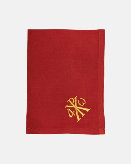 Μάκτρο Θείας Κοινωνίας από βαμβακερό απορροφητικό ύφασμα με χρυσοκέντητο χριστόγραμμα